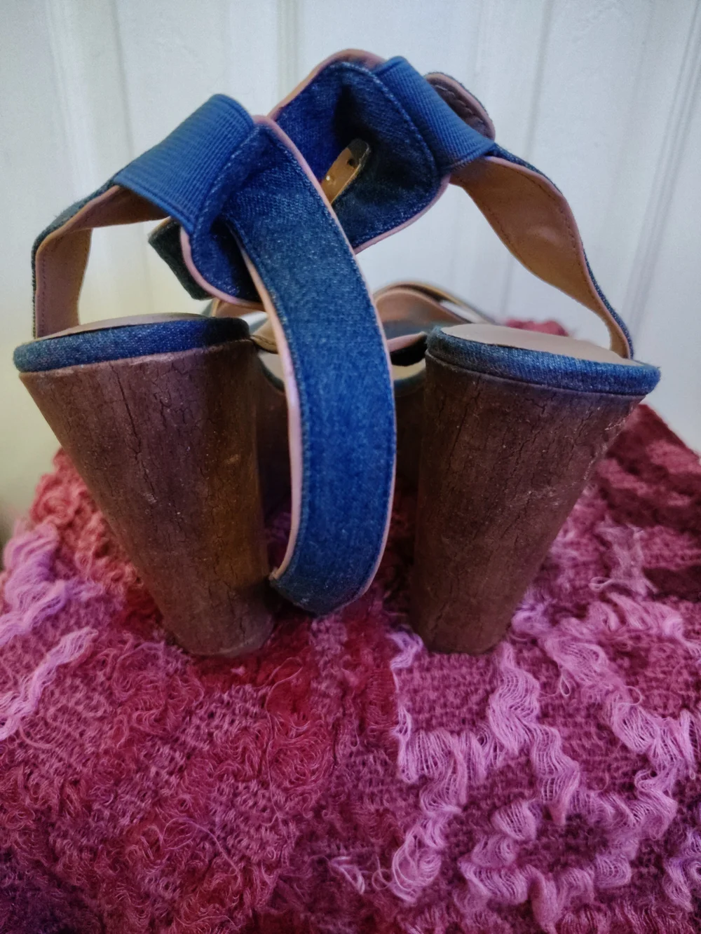 Denim Blue Platform Sandals